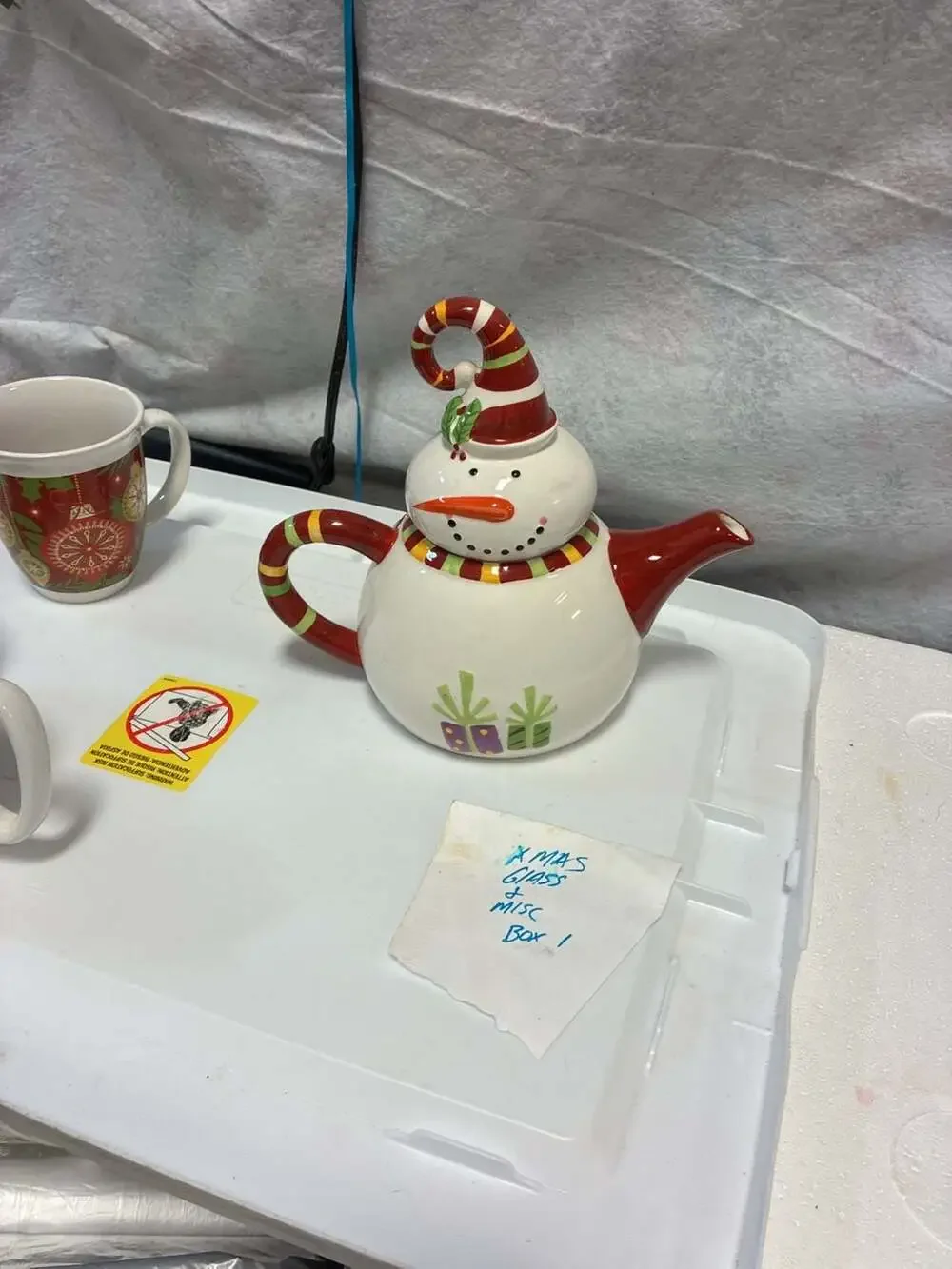 Pier 1 Imports Jolly Holiday Snowman Ceramic Teapot